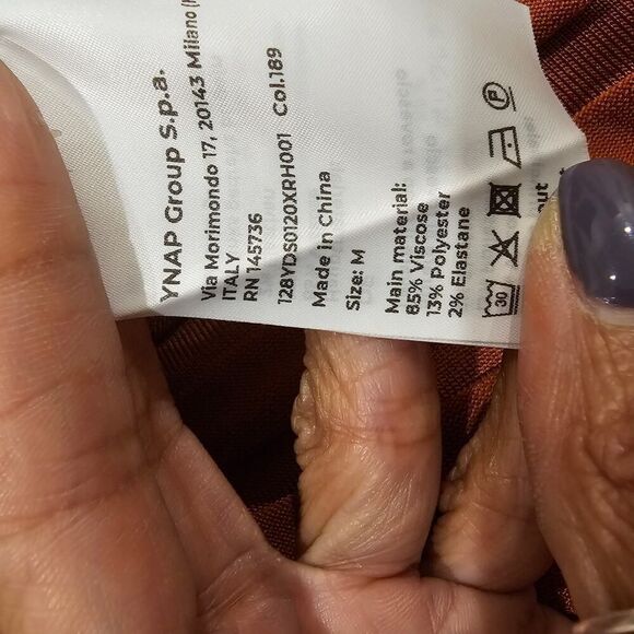 8 by YOOX 3/4 Length Pleated Knit Midi Shirt Size Medium - Picture 5 of 5